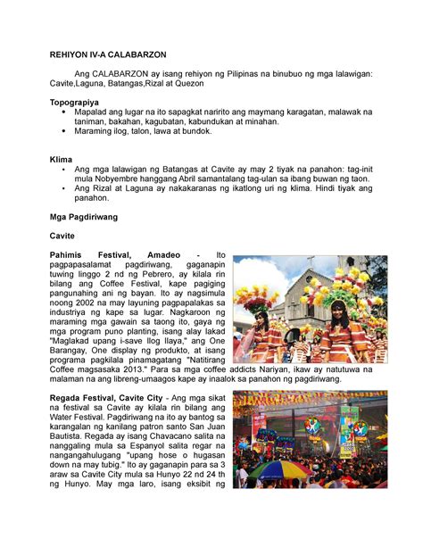 kultura ng calabarzon|Rehiyon IV.